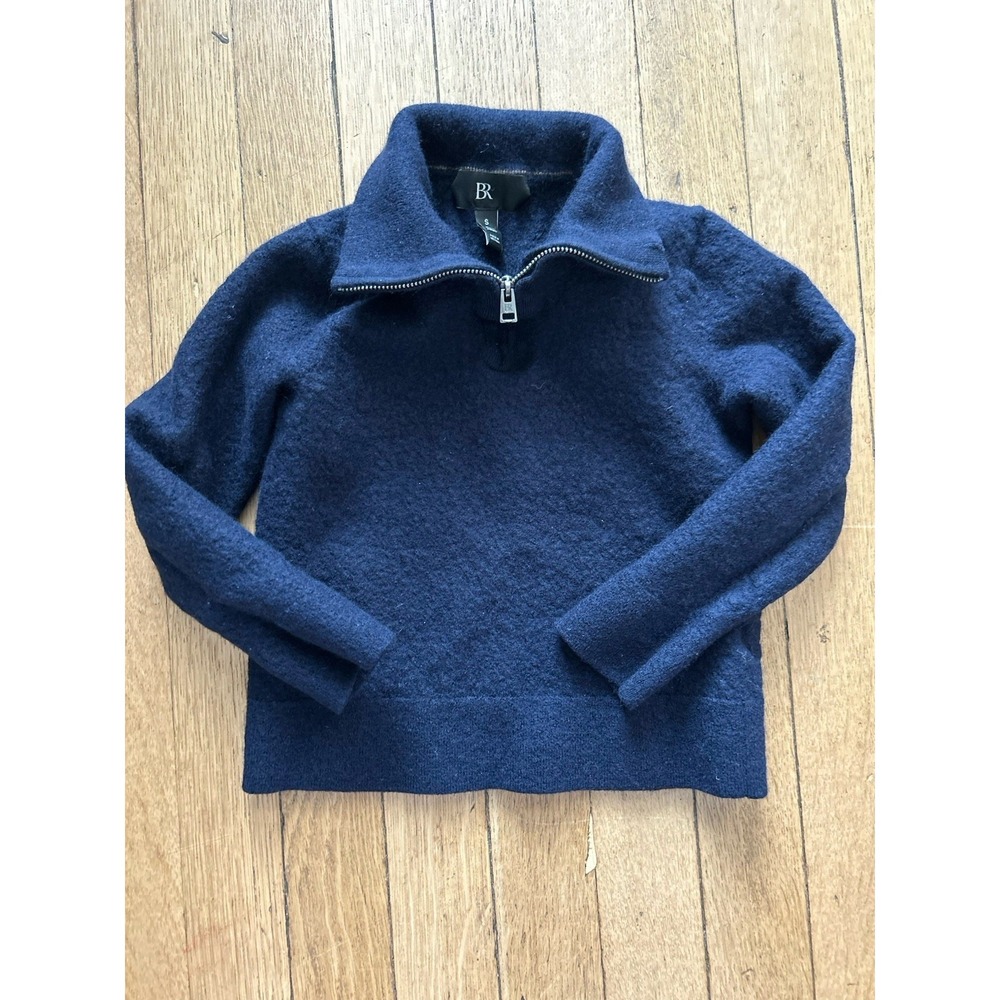 Banana Republic Quarter Zip Blue Merino Italian Wool Sweater Boy's Size Small